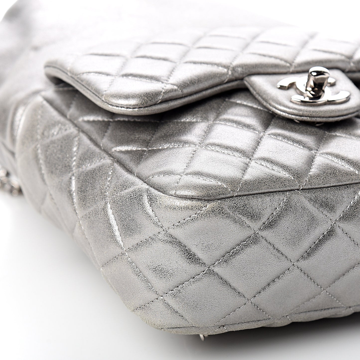 Metallic Lambskin Quilted Small In Seoul Backpack Silver
