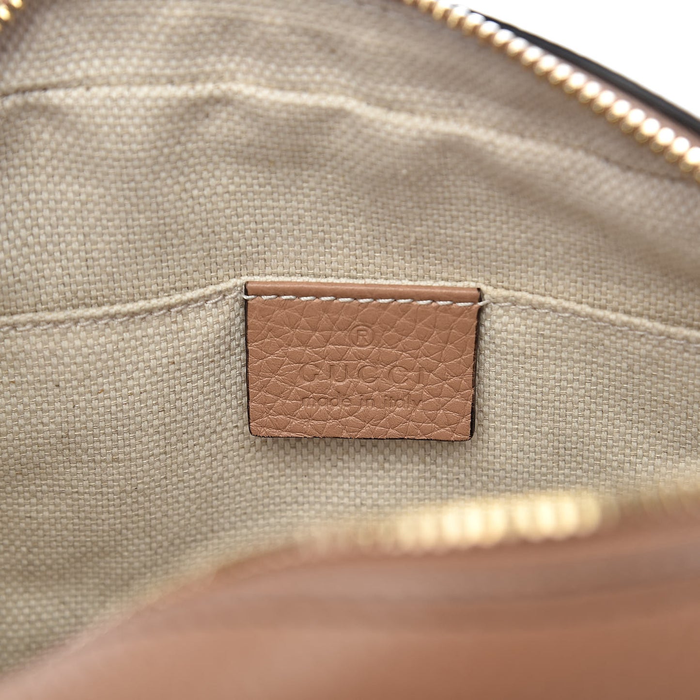 Pebbled Calfskin Small Soho Disco Bag Rose Beige