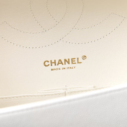 Chanel Caviar Quilted Jumbo Double Flap White 5 of 9
