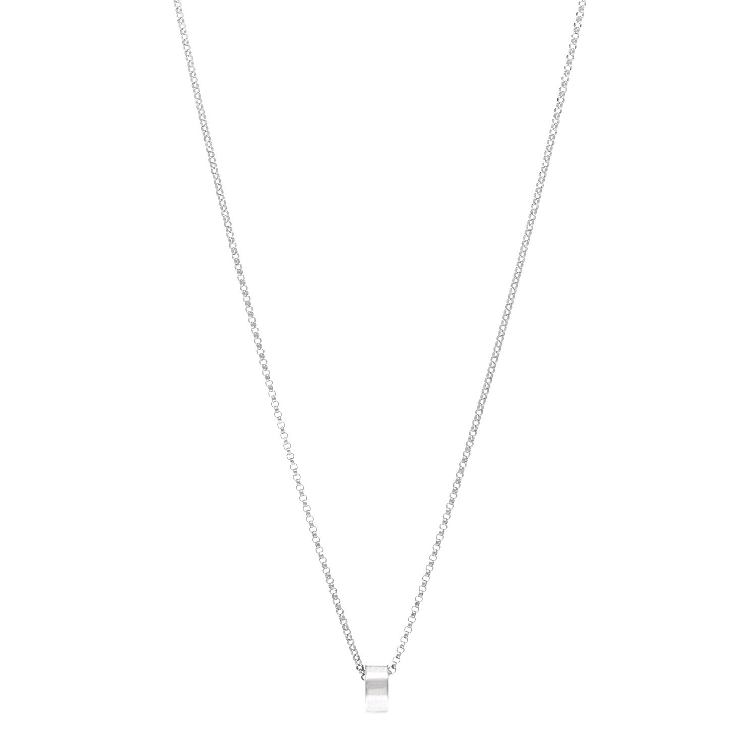 Roberto Coin 18K White Gold Symphony Golden Gate Rondel Pendant Necklace 1 of 4