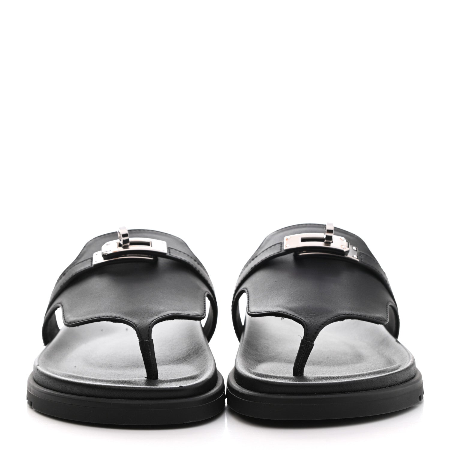 Hermes Calfskin Womens Empire Sandals 36 Black 2 of 8
