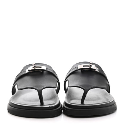 Hermes Calfskin Womens Empire Sandals 36 Black 2 of 8