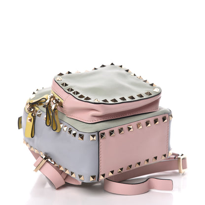 Valentino Garavani Calfskin Watercolor Mini Rockstud Backpack Rose Green Yellow Sky 4 of 10