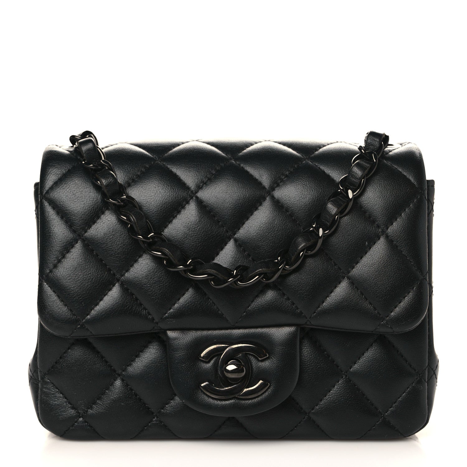 Chanel Lambskin Quilted Mini Square Flap So Black 1 of 9