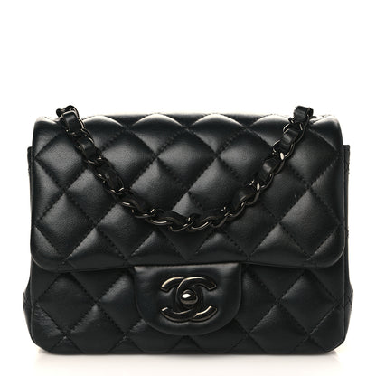 Chanel Lambskin Quilted Mini Square Flap So Black 1 of 9