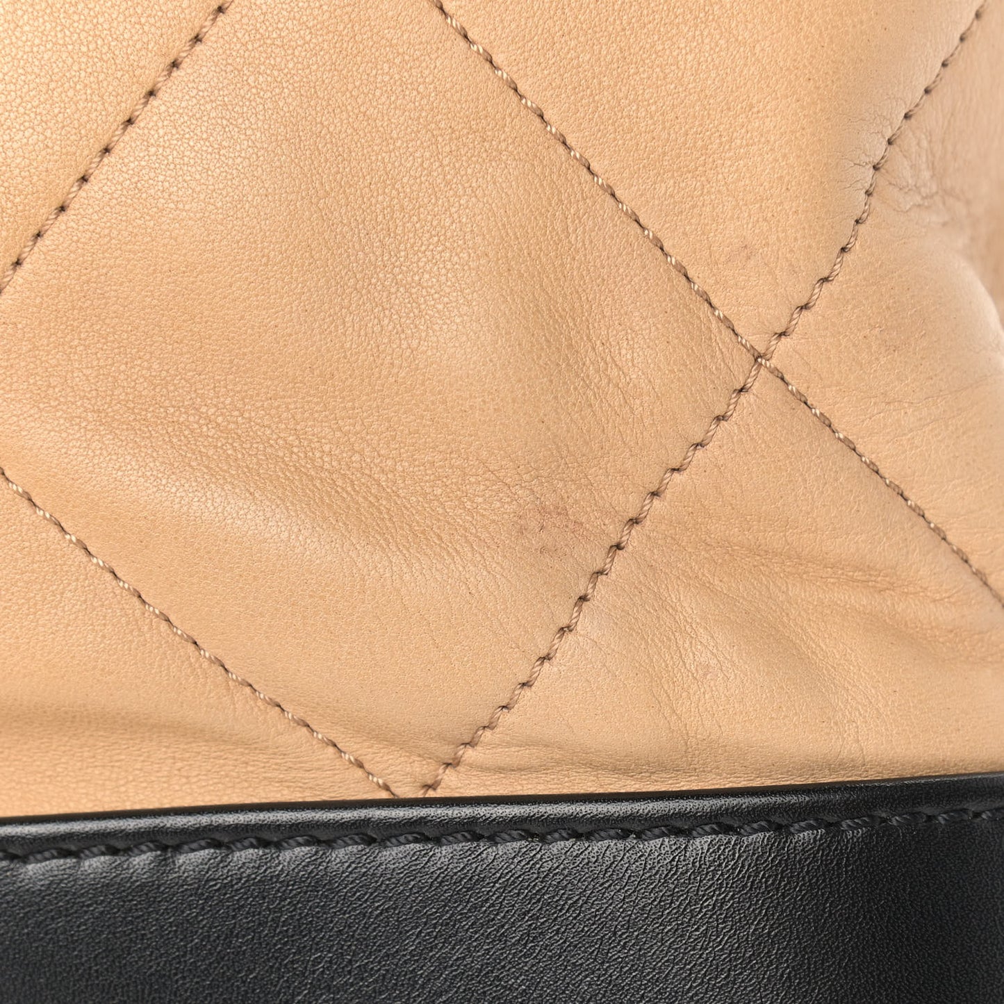 Calfskin Quilted VIP Flap Beige Black
