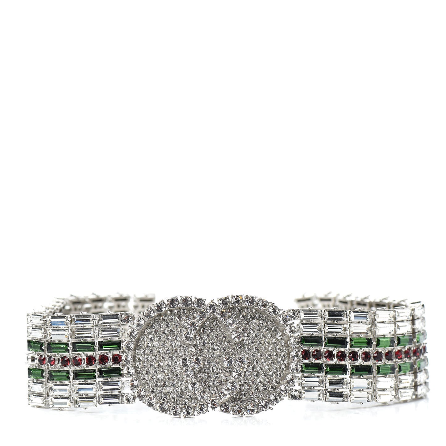 Crystal Embellished Interlocking G Choker Necklace Multicolor