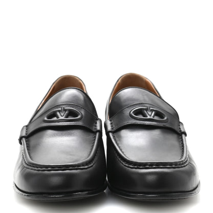 Valentino Garavani Calfskin Mens VLogo Loafers 43.5 Black 3 of 10