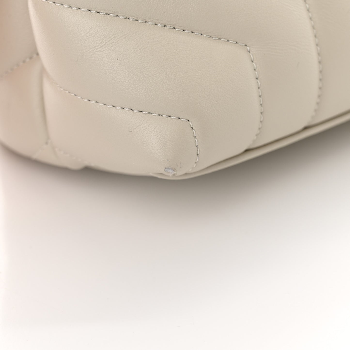 Calfskin Y Quilted Monogram Medium Loulou Chain Satchel Crema Soft