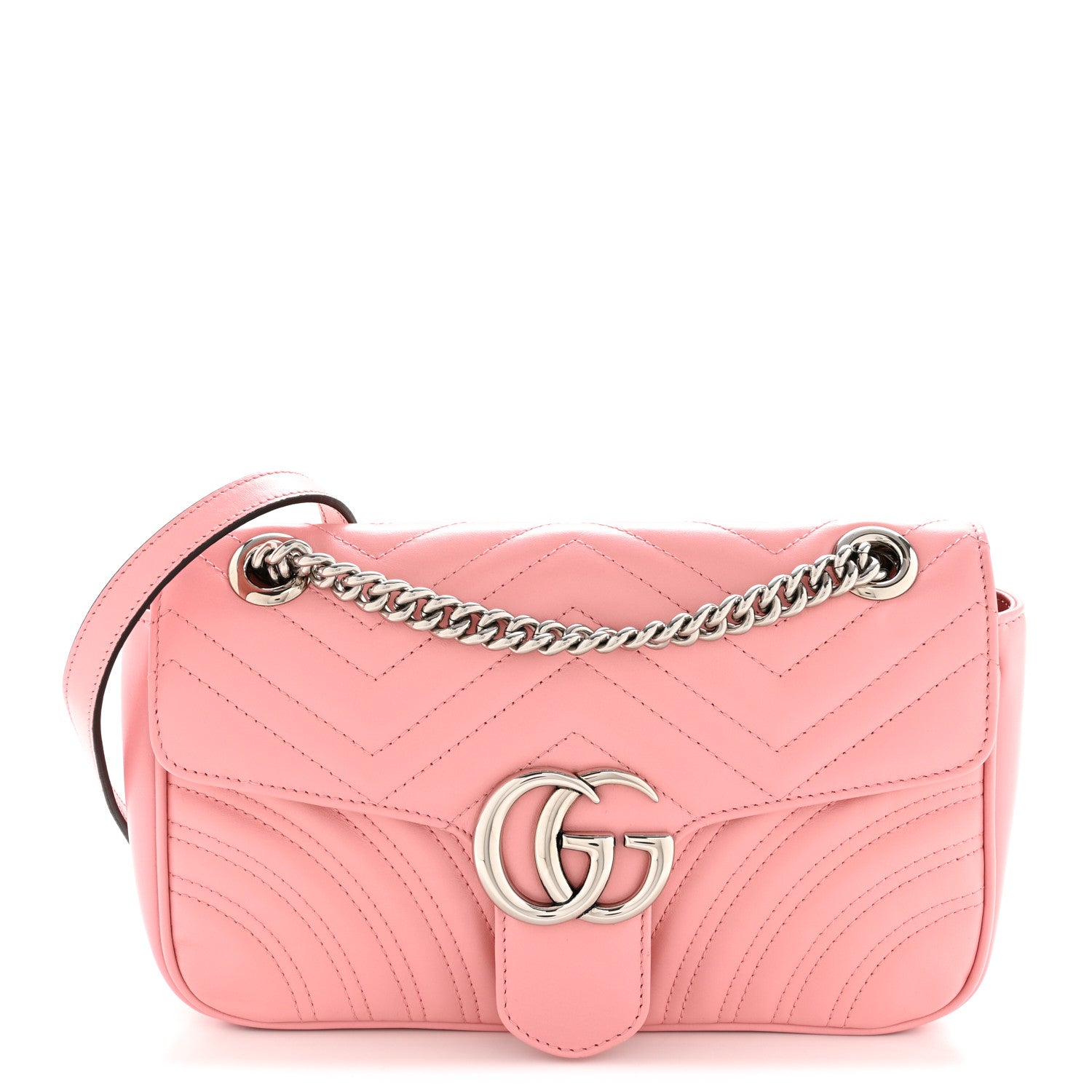 Gucci Calfskin Matelasse Small GG Marmont Shoulder Bag Wild Rose 1 of 12