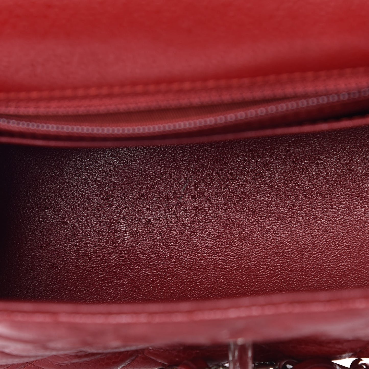 Caviar Quilted Mini Square Flap Red