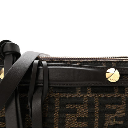 Fendi Vitello Grace Jacquard FF Mini By The Way Boston Bag Tobacco Moro Ebano 8 of 10