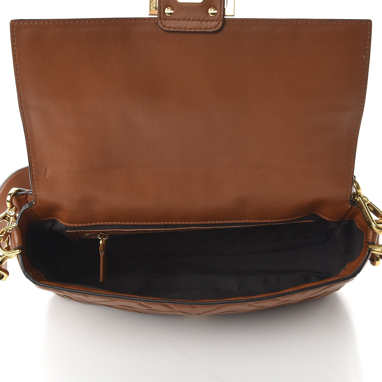 Fendi Nappa FF 1974 Embossed Baguette Coloniale 5 of 9