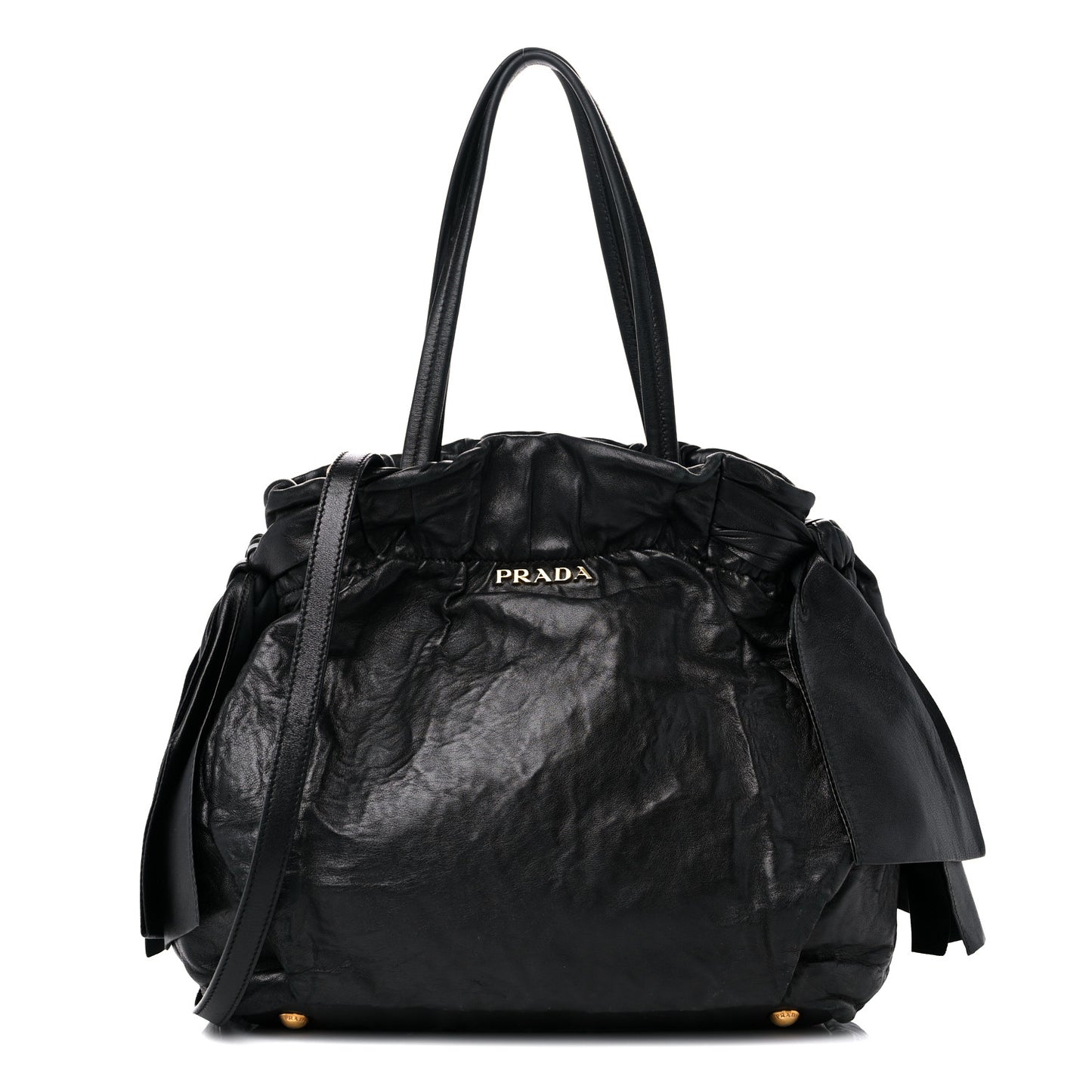 Nappa Bow Tote Black Black