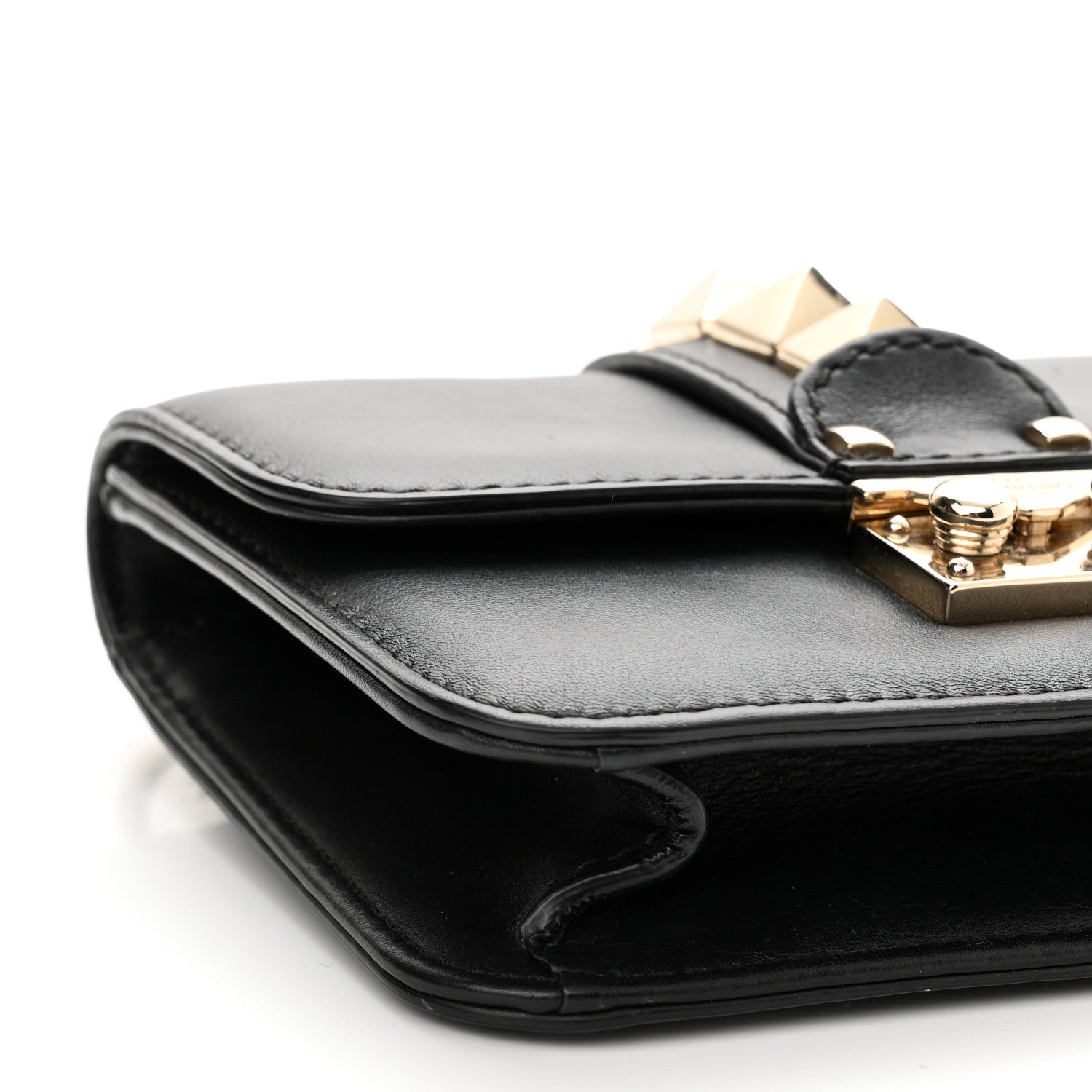 Valentino Garavani Vitello Mini Glam Lock Rockstud Flap Black 8 of 9