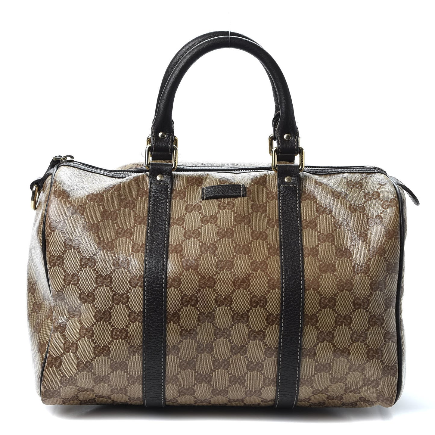Crystal Monogram Medium Joy Boston Dark Brown