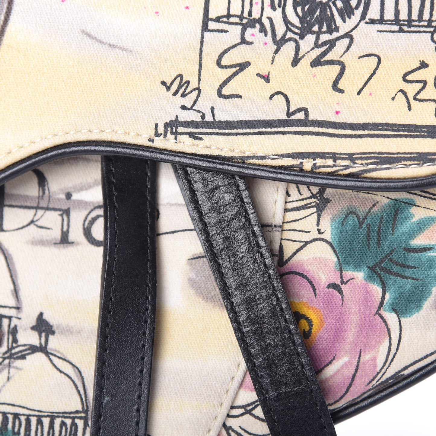 Canvas Paris 50s Saddle Bag Multicolor