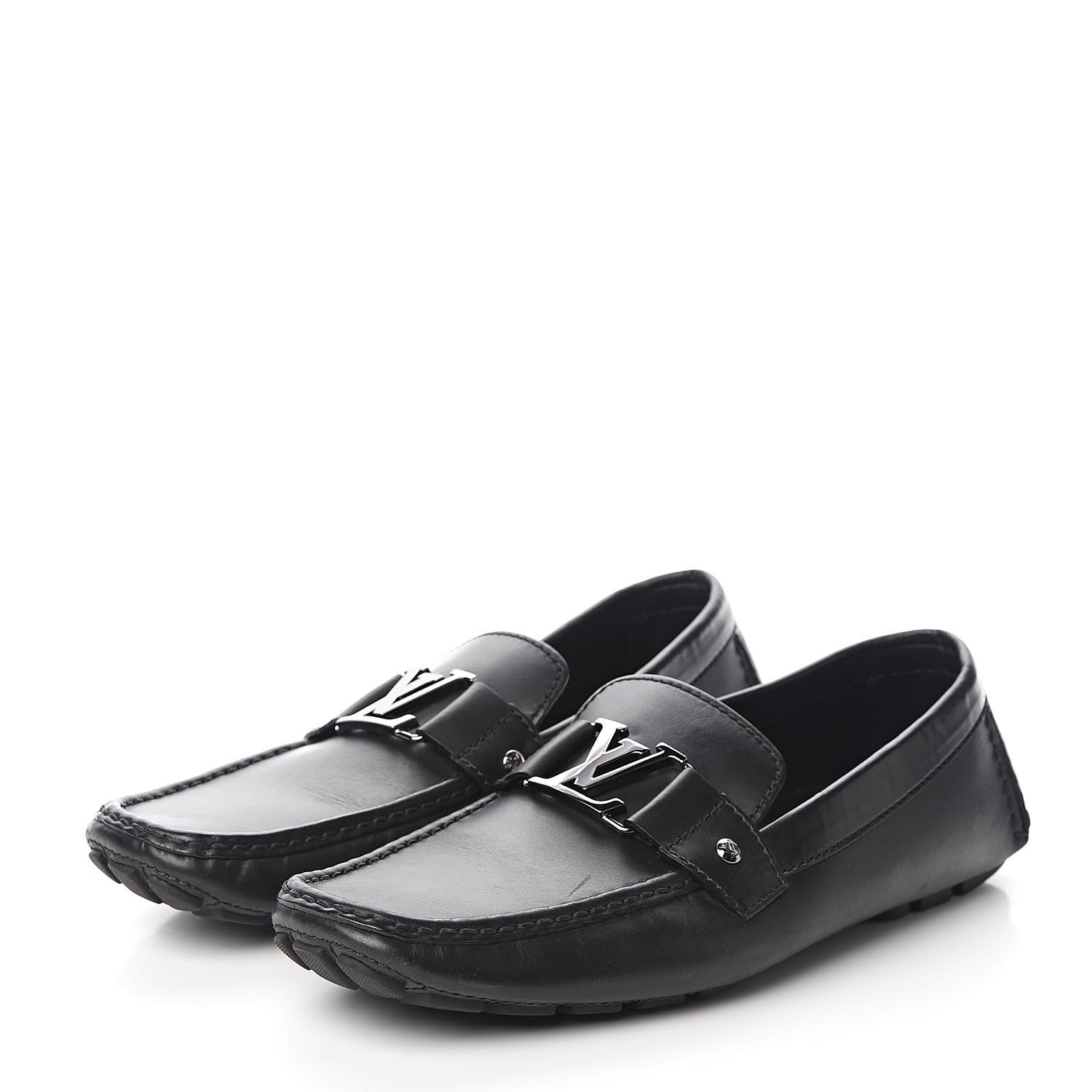 Louis Vuitton Calfskin Mens Monte Carlo Loafers 9.5 Black 3 of 8