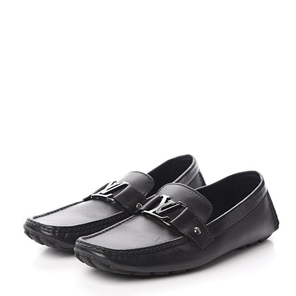 Louis Vuitton Calfskin Mens Monte Carlo Loafers 9.5 Black 3 of 8