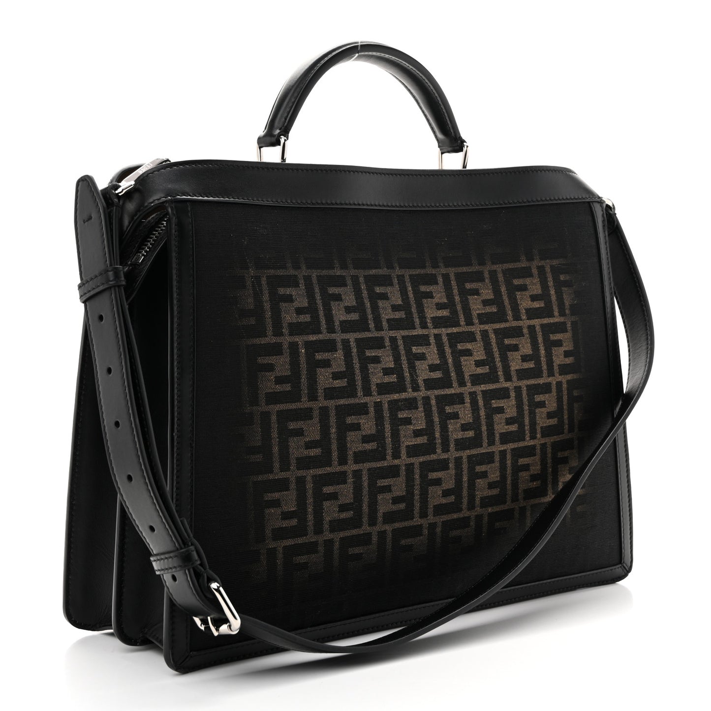 FF Vitello King Jacquard 1974 Medium Peekaboo I SEE U Satchel Brown
