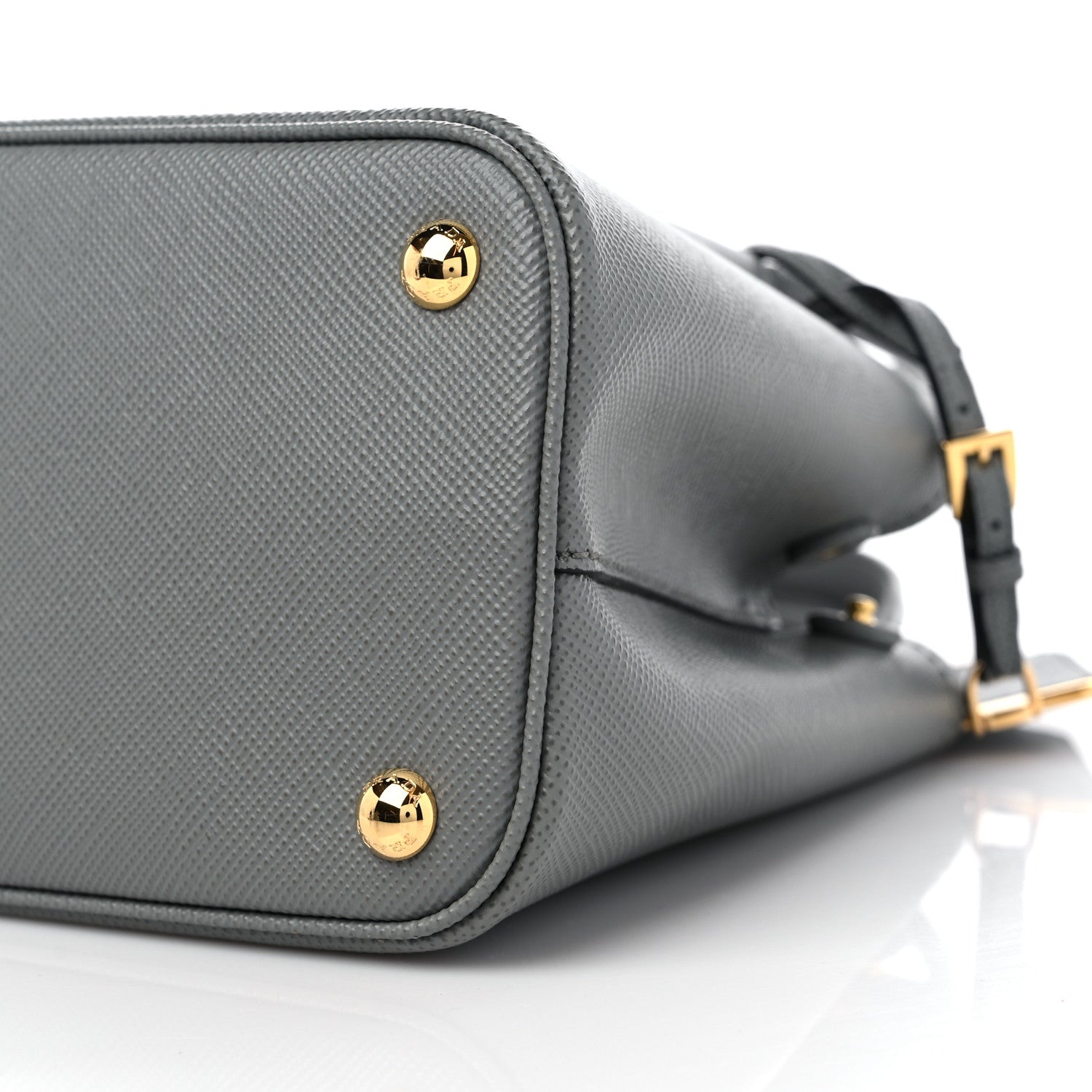 Prada Saffiano Cuir Mini Double Bag Slate Black 7 of 9