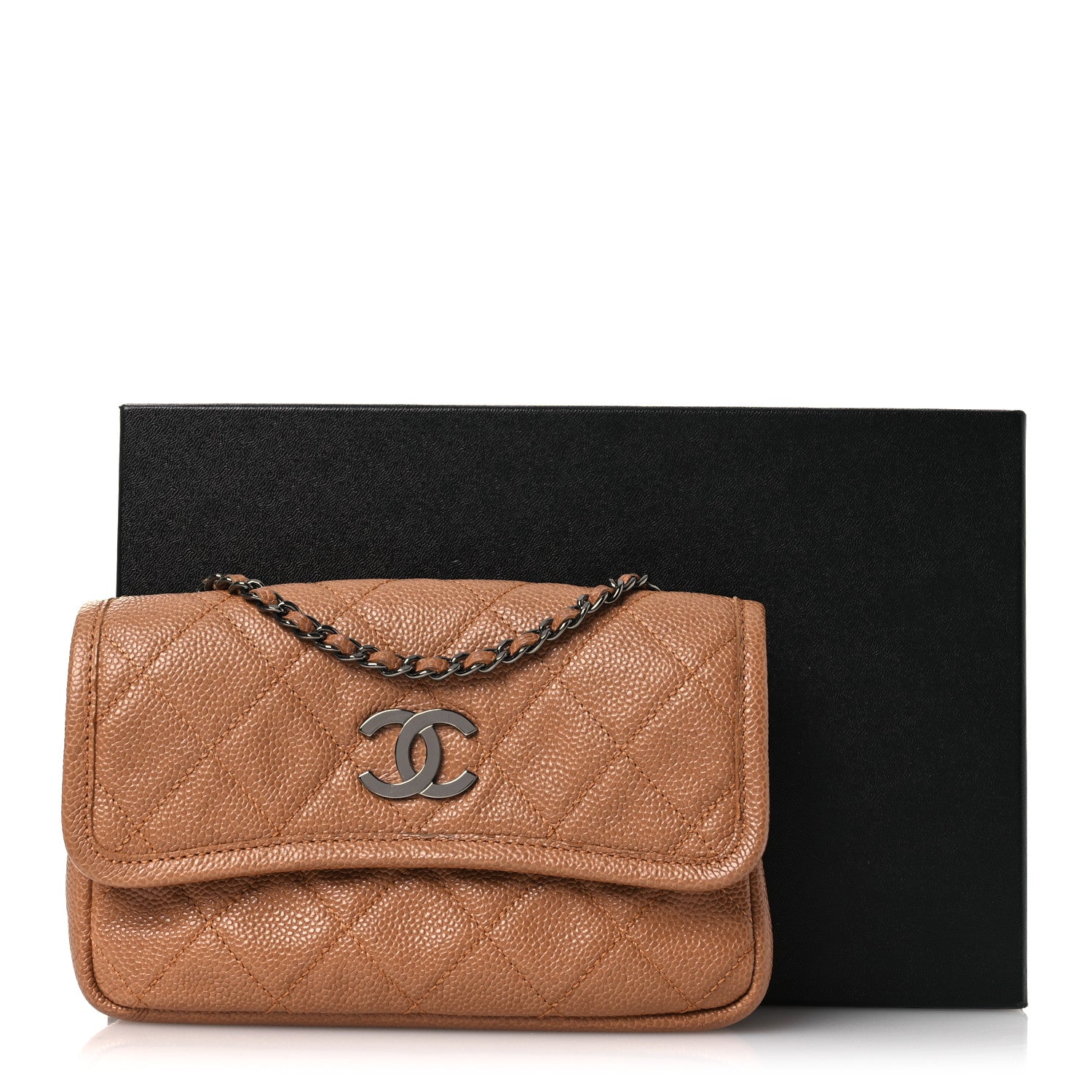Chanel Caviar Small Natural Beauty Flap Brown 1837672 – FASHIONPHILE
