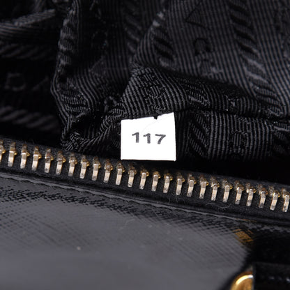 Prada Saffiano Vernice Medium Galleria Double Zip Tote Black 7 of 15