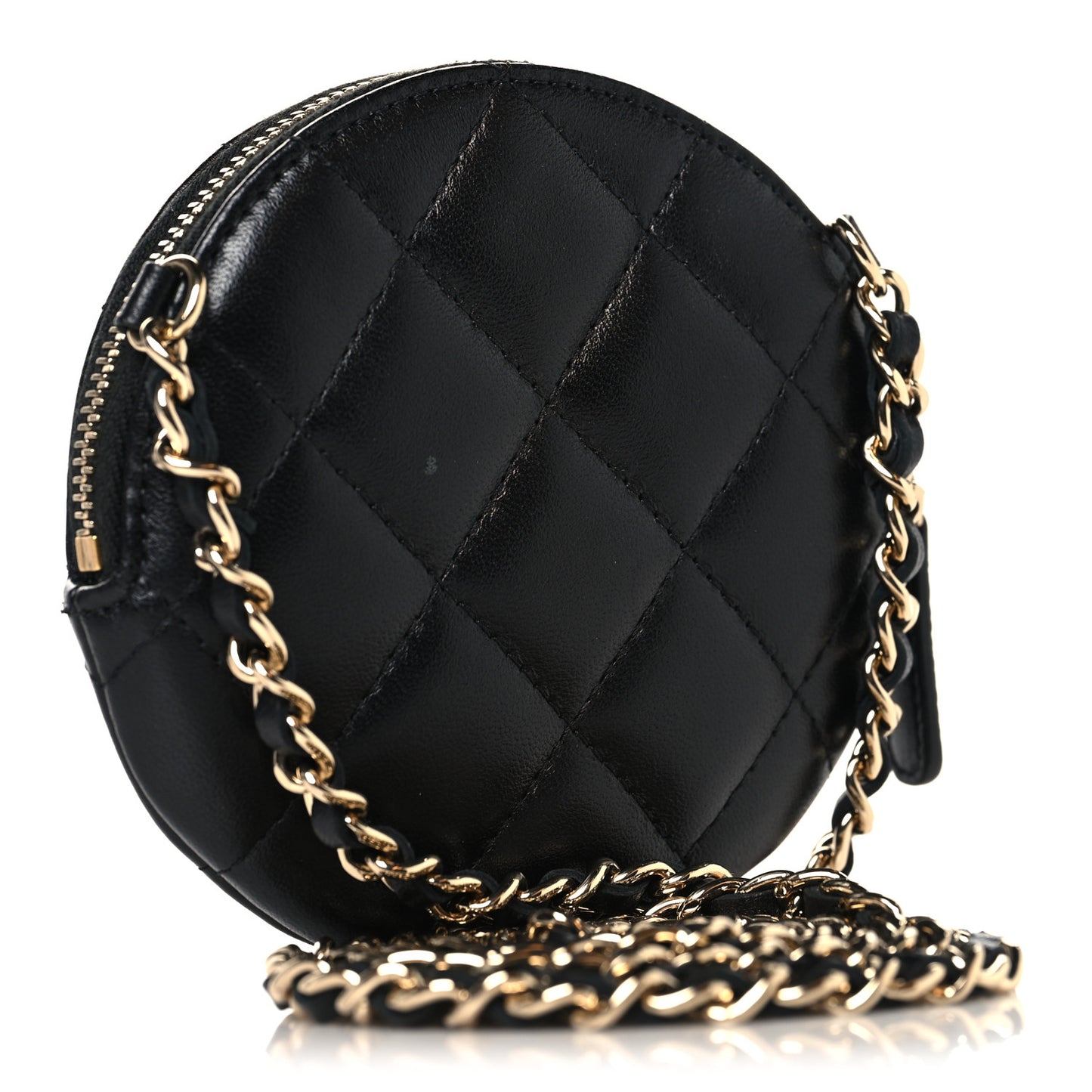 Lambskin Mini Camellia Bouquet Clutch With Chain Black