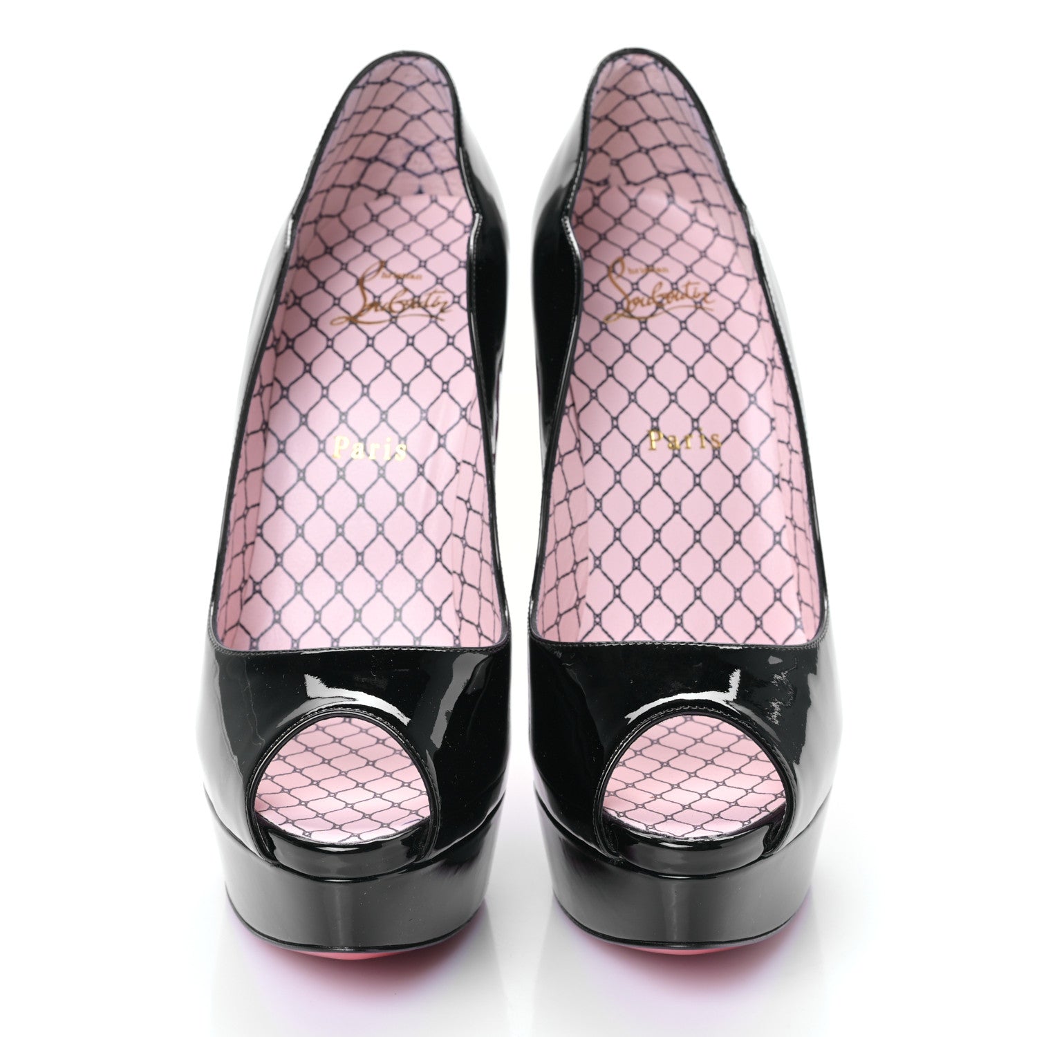 Christian Louboutin Patent Chick Up Alta 150 Peep Toe Pumps 39 Black 2 of 7