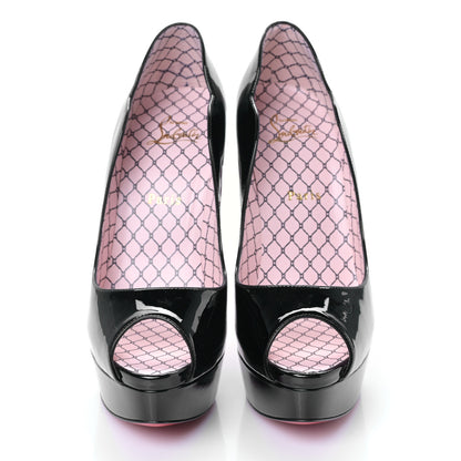Christian Louboutin Patent Chick Up Alta 150 Peep Toe Pumps 39 Black 2 of 7