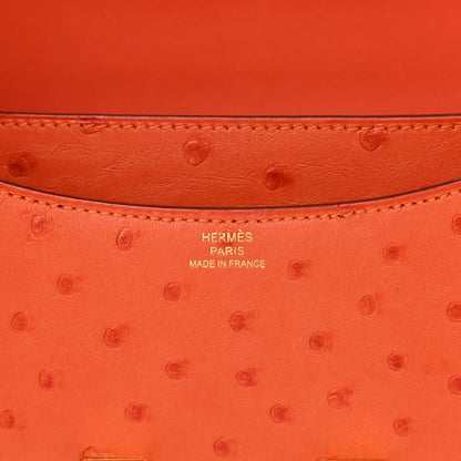 Hermes Ostrich Constance 18 Tangerine 6 of 11