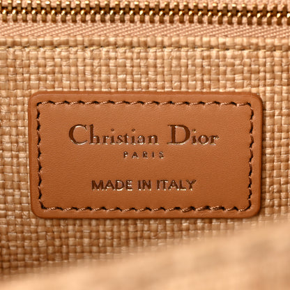 Christian Dior Raffia Calfskin 30 Montaigne Flap Bag Beige 6 of 8