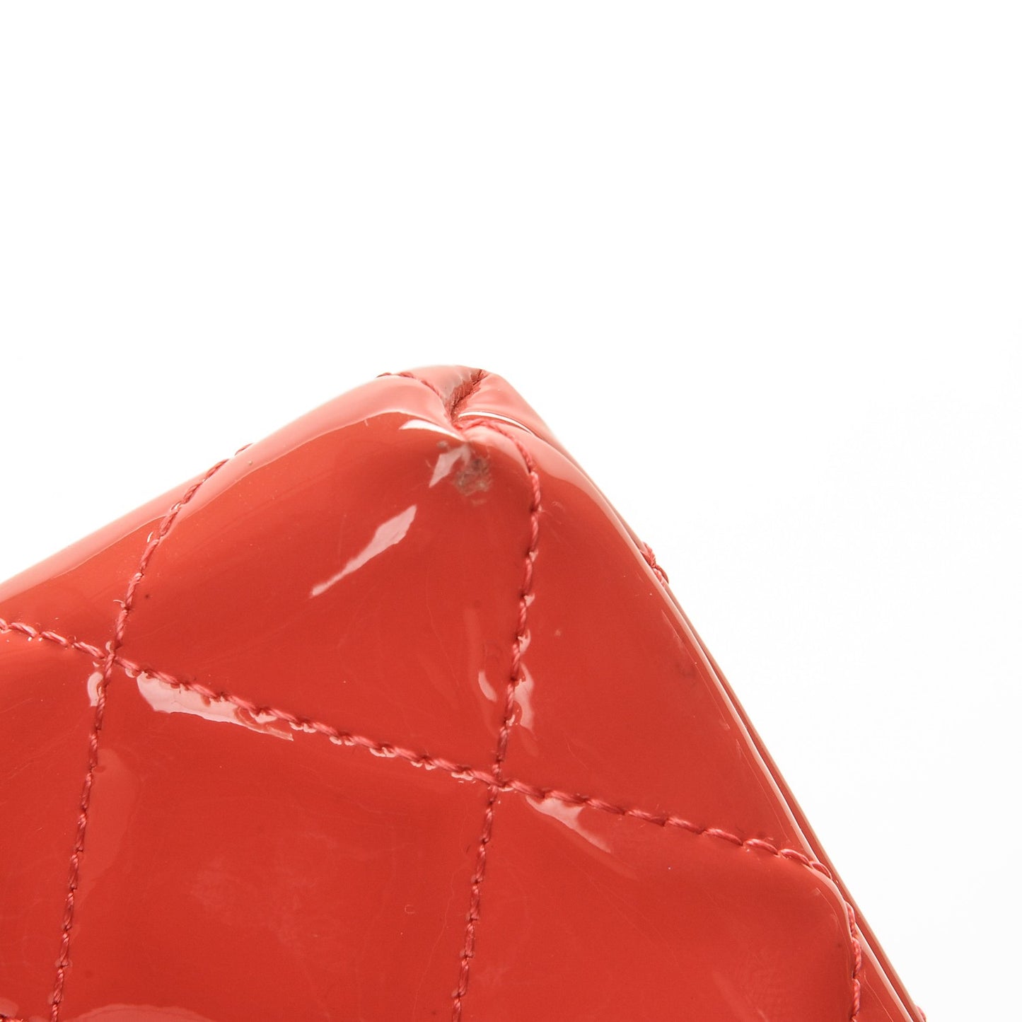 Patent Quilted Key Holder Case Coral