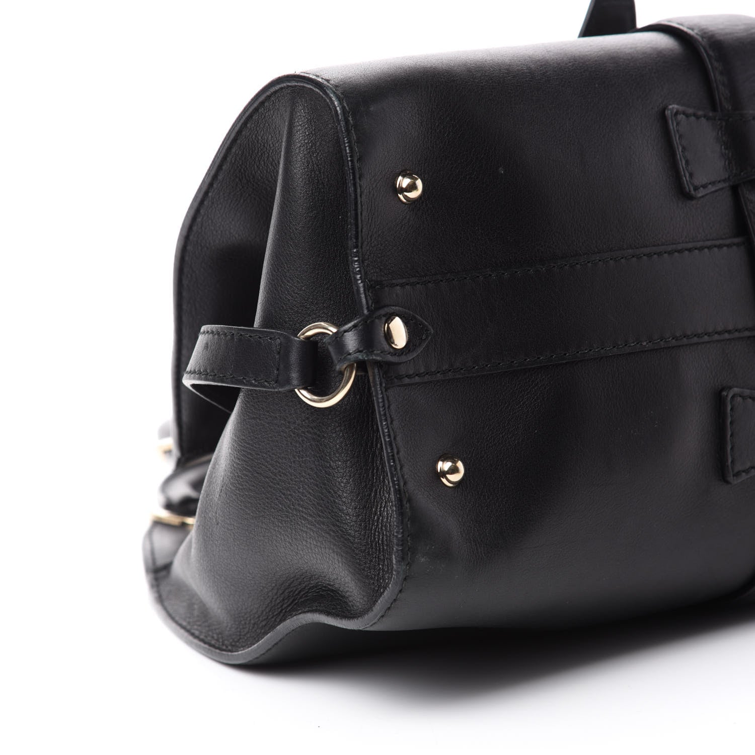 Gucci Calfskin Medium Stirrup Top Handle Bag Black 6 of 13