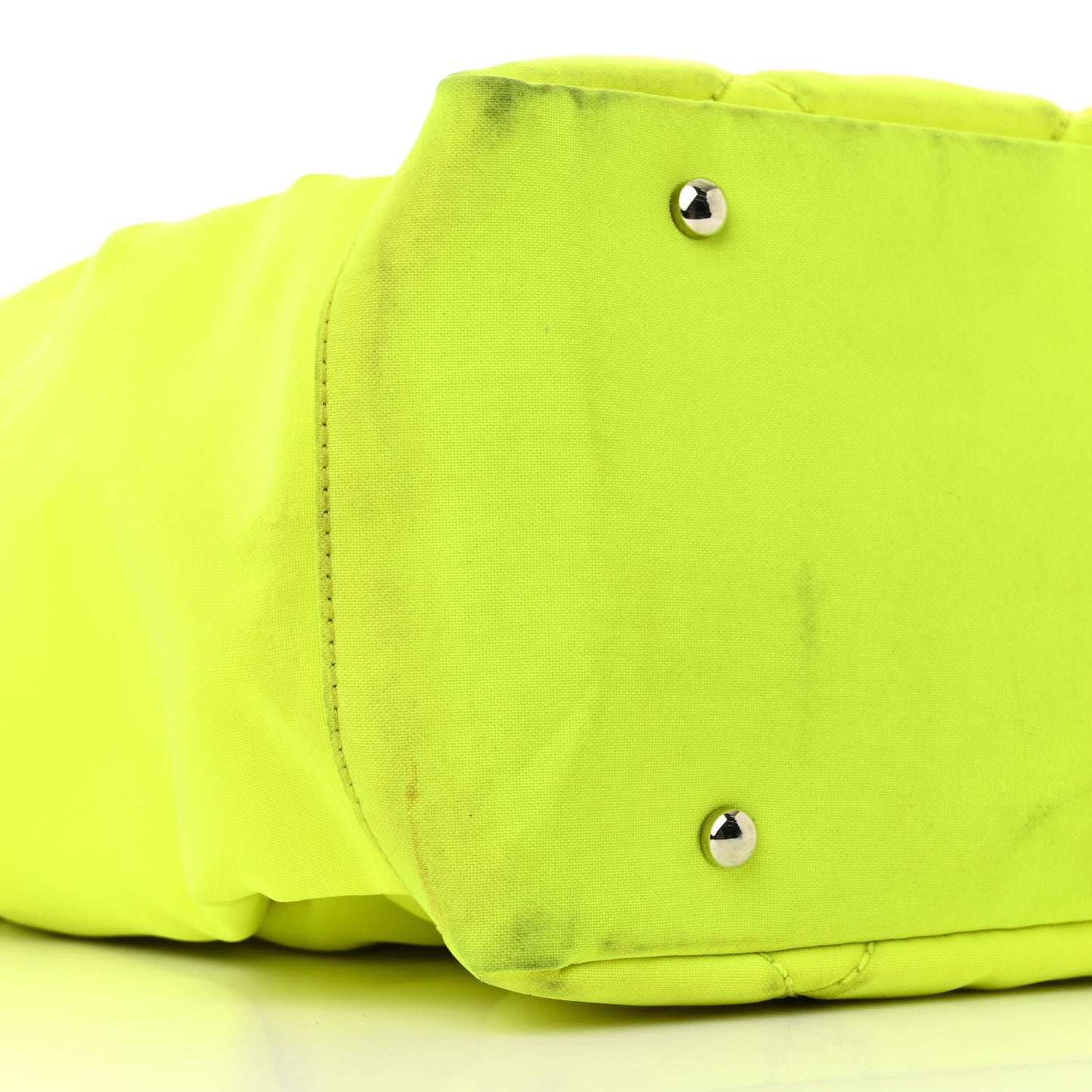 Coated Canvas Quilted Large Paris Biarritz Tote Neon Yellow