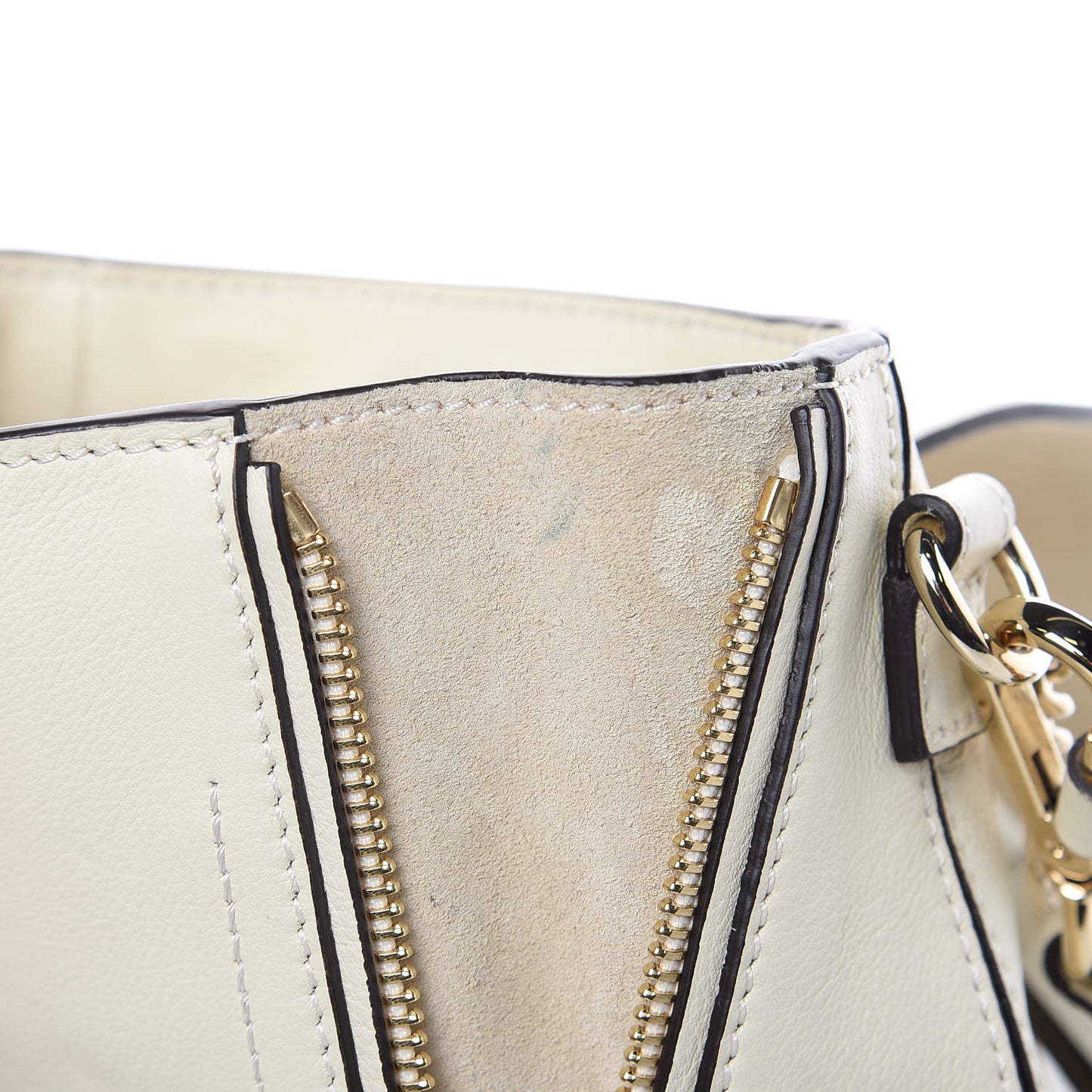 Suede Calfskin Mini Faye Backpack Off White