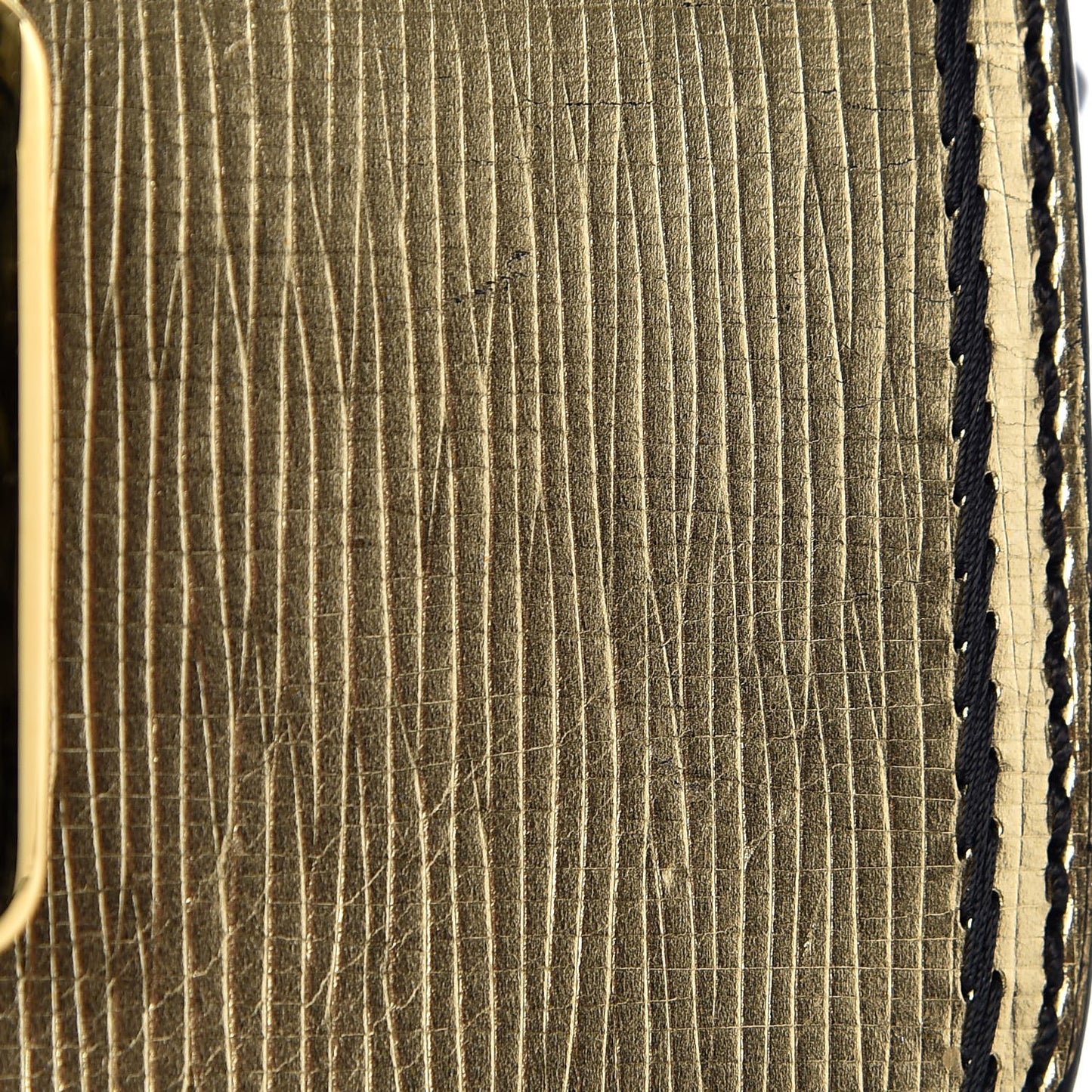 Metallic Calfskin Small Madison Buckle Bag Gold