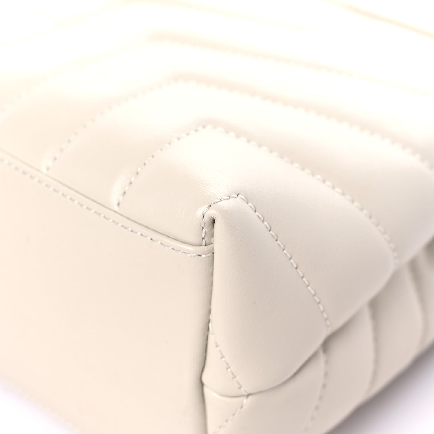 Calfskin Y Quilted Monogram Small Loulou Chain Satchel Ivory