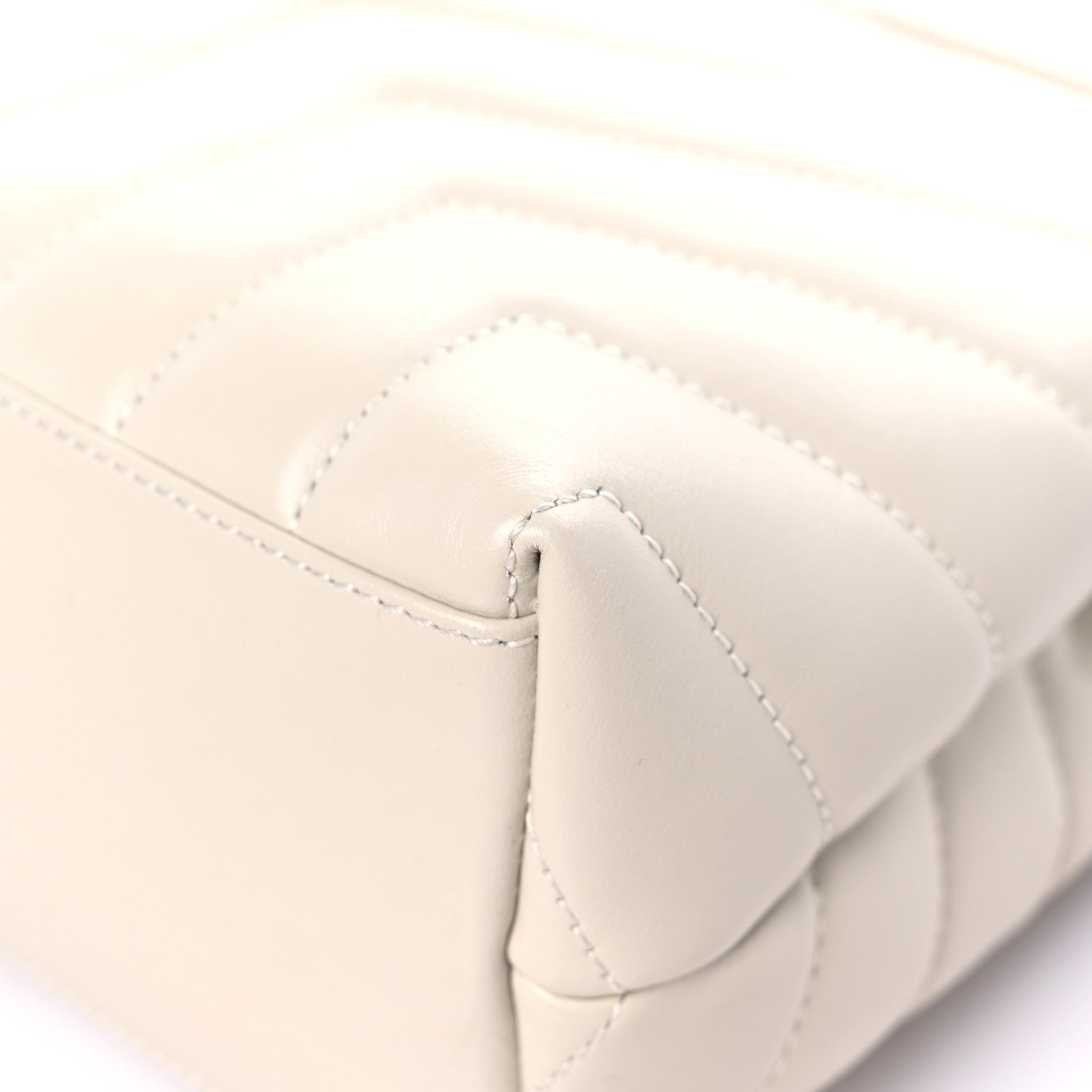 Saint Laurent Calfskin Y Quilted Monogram Small Loulou Chain Satchel Ivory 10 of 10