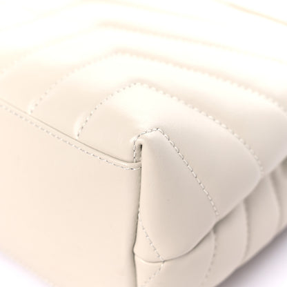 Saint Laurent Calfskin Y Quilted Monogram Small Loulou Chain Satchel Ivory 10 of 10