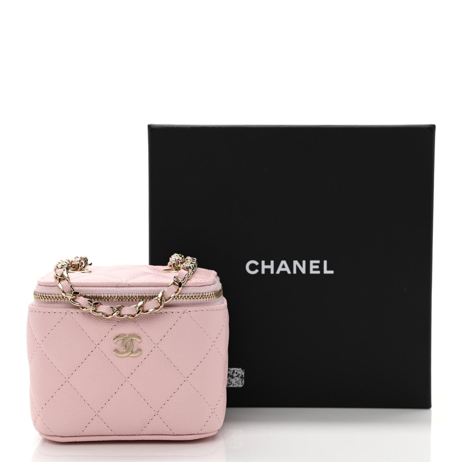 Chanel Caviar Quilted Mini Vanity Case With Chain Light Pink 11 of 11