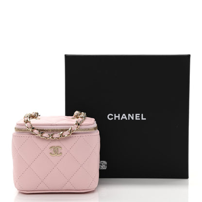 Chanel Caviar Quilted Mini Vanity Case With Chain Light Pink 11 of 11