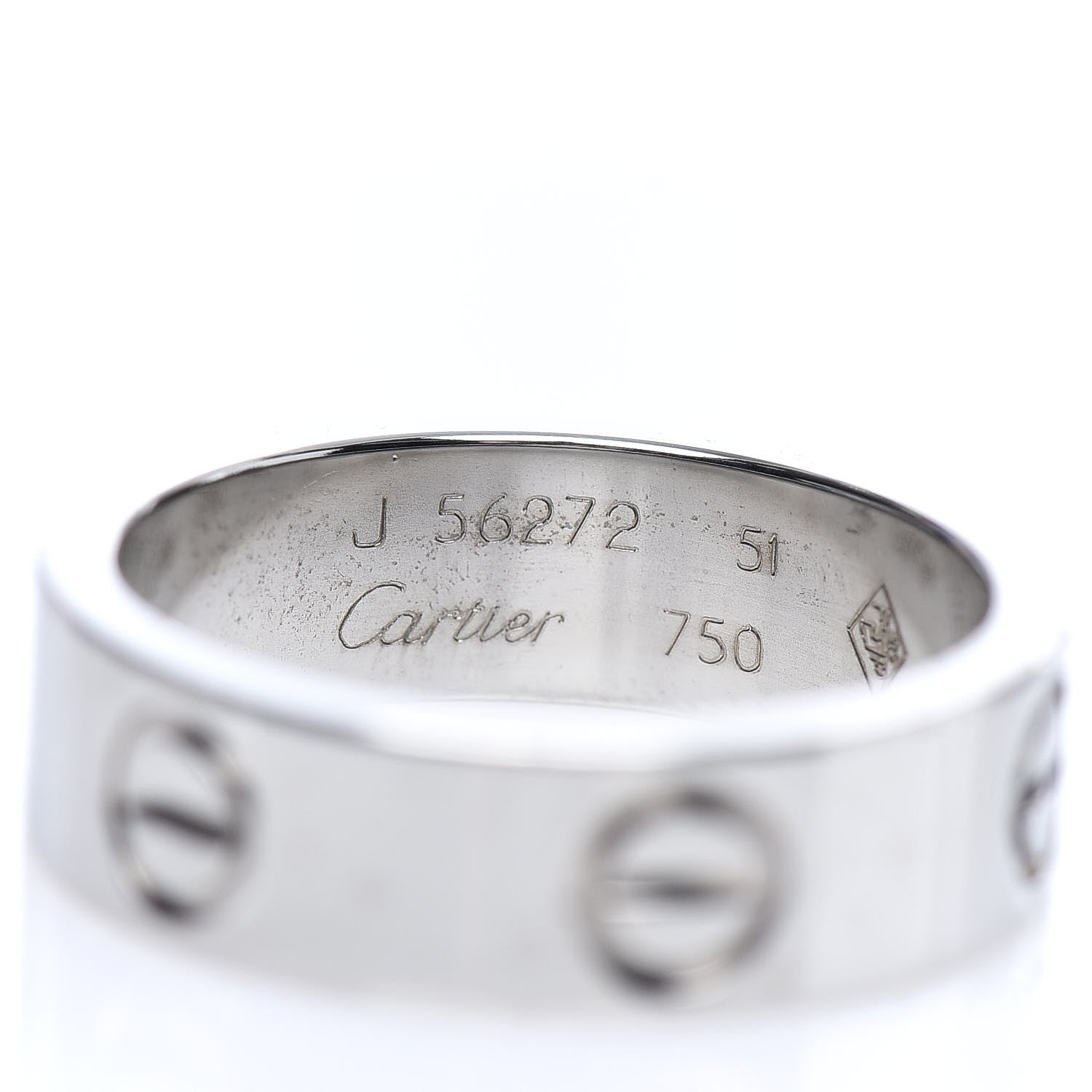 Cartier 18K White Gold 5.5mm LOVE Ring 51 5.75 4 of 6