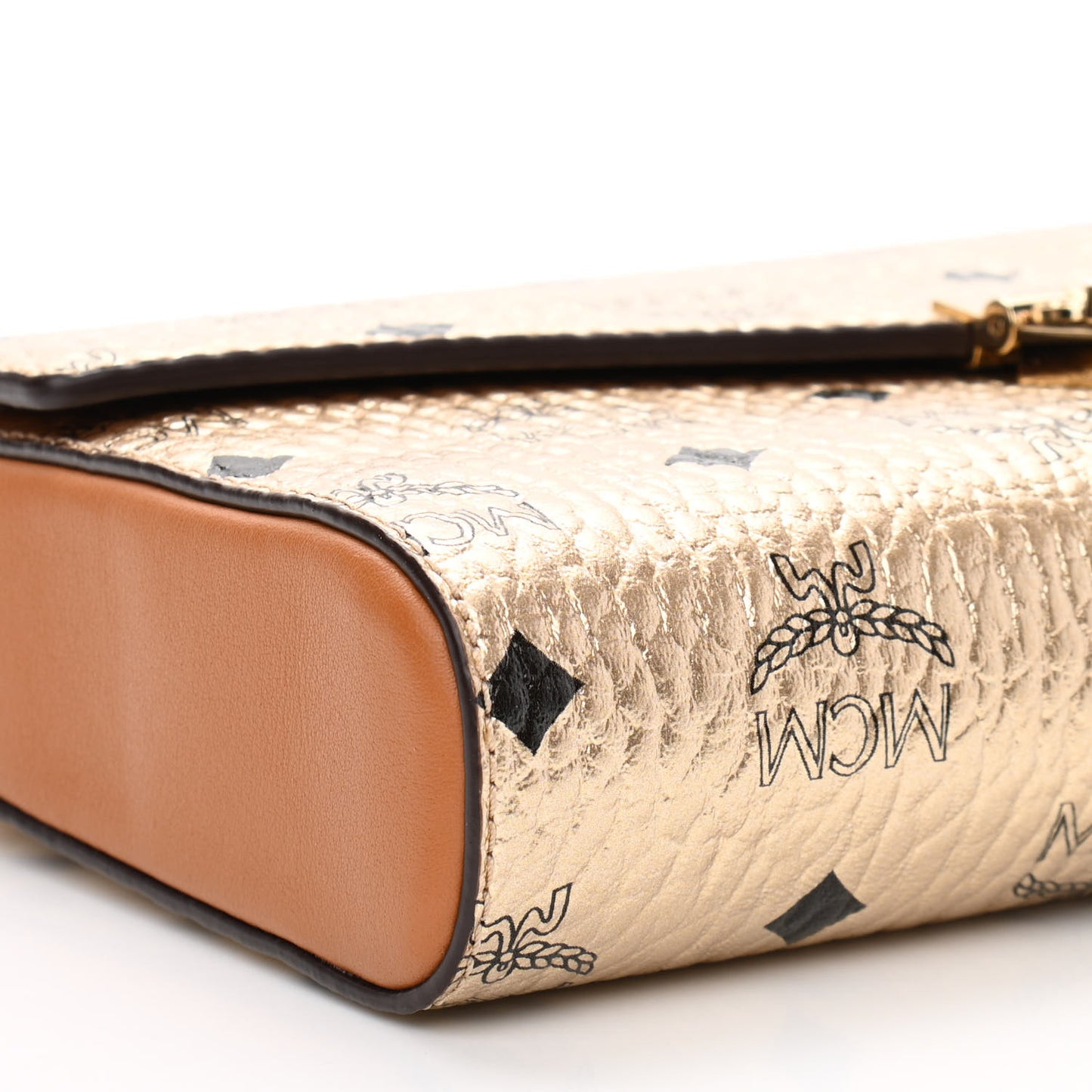 Metallic Visetos Medium Millie Crossbody Bag Berlin Gold