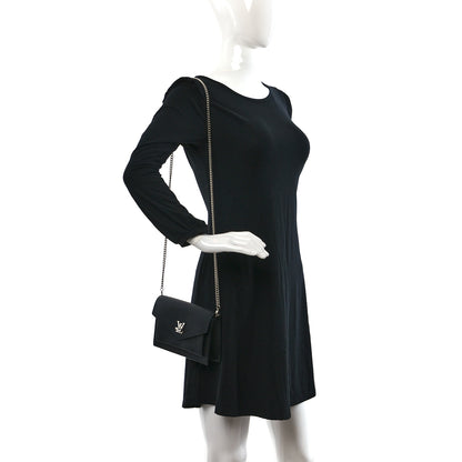 Louis Vuitton Soft Calfskin My Lockme Chain Pochette Black 2 of 11