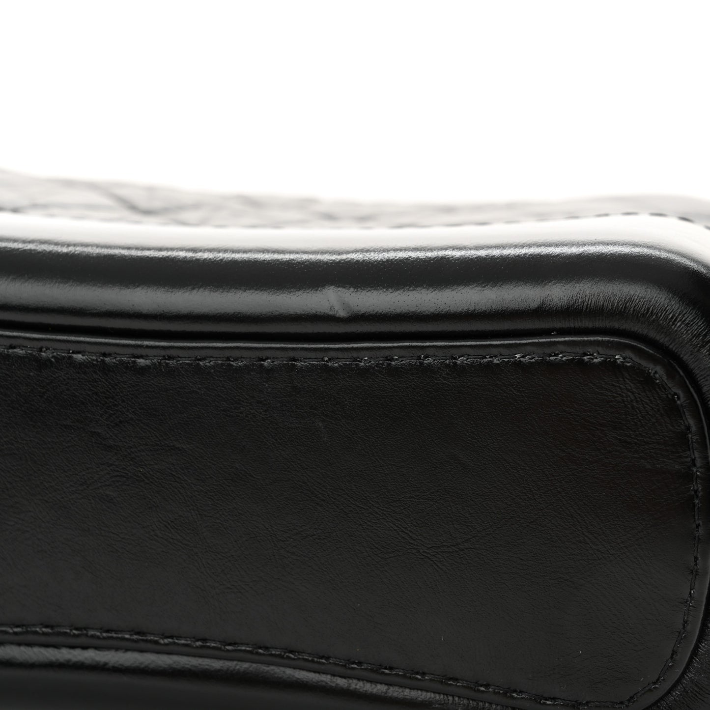 Aged Calfskin Quilted Small Gabrielle Hobo Black