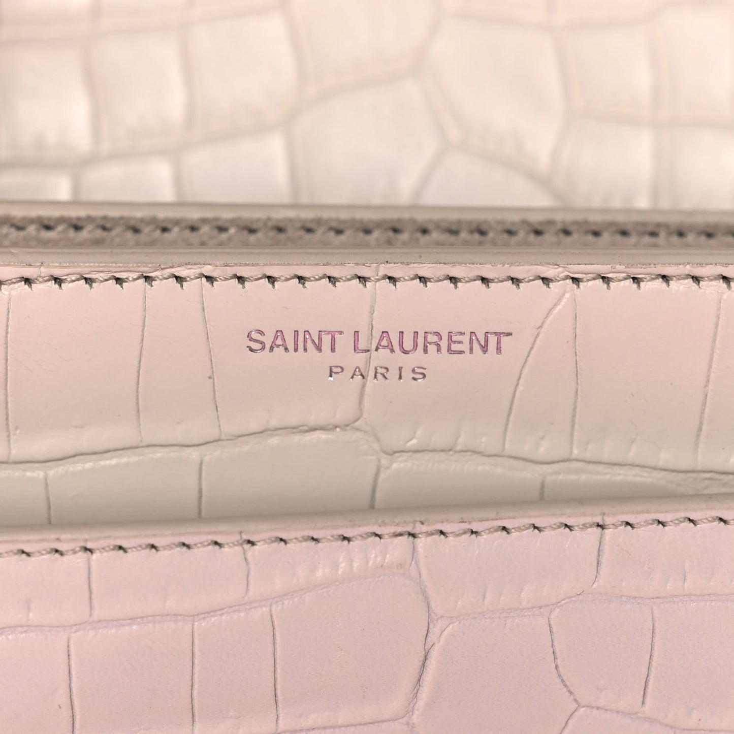 Calfskin Crocodile Embossed Medium Monogram Sunset Blanc Vintage