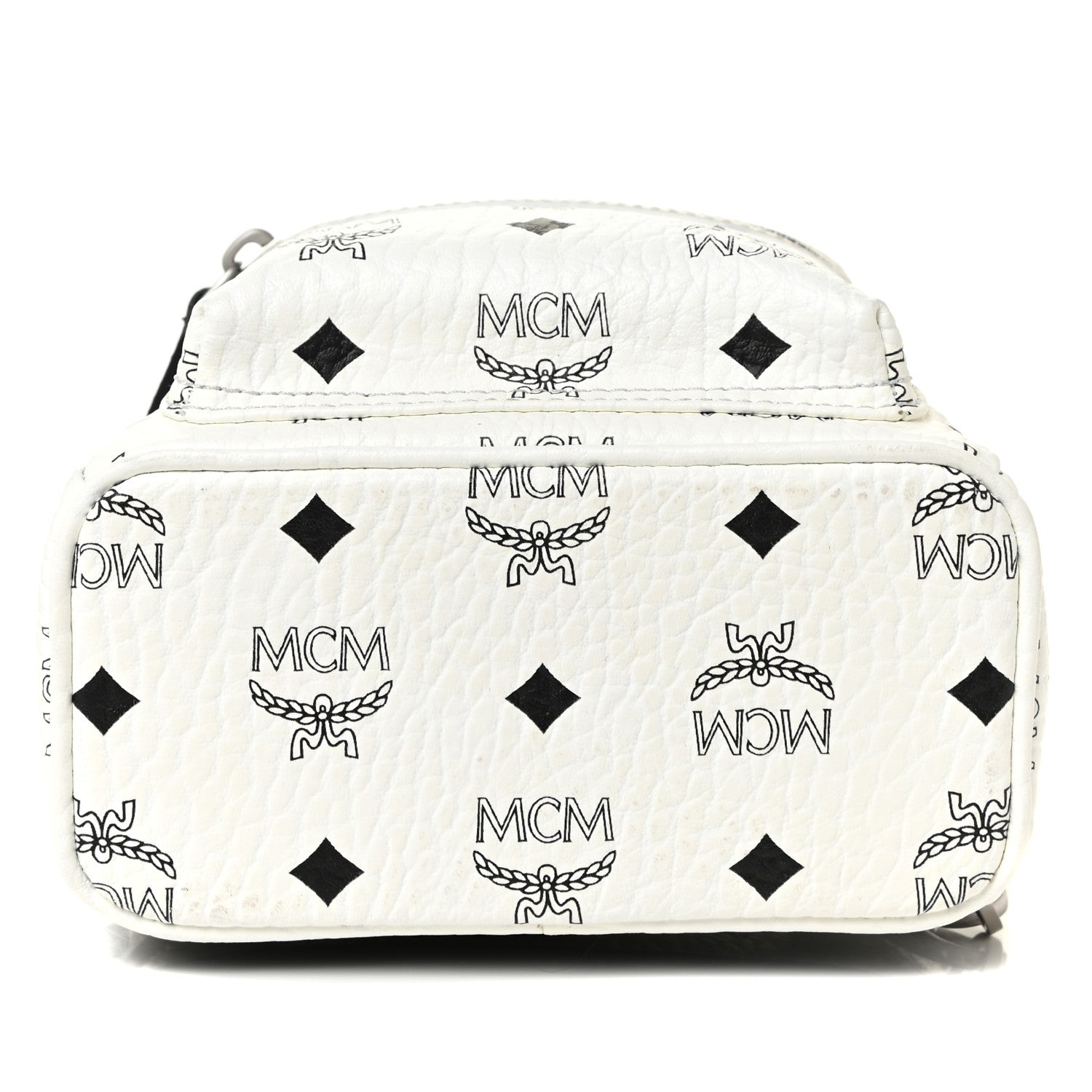 MCM Visetos Side Stud X-Mini Stark Bebe Boo Backpack White 7 of 13