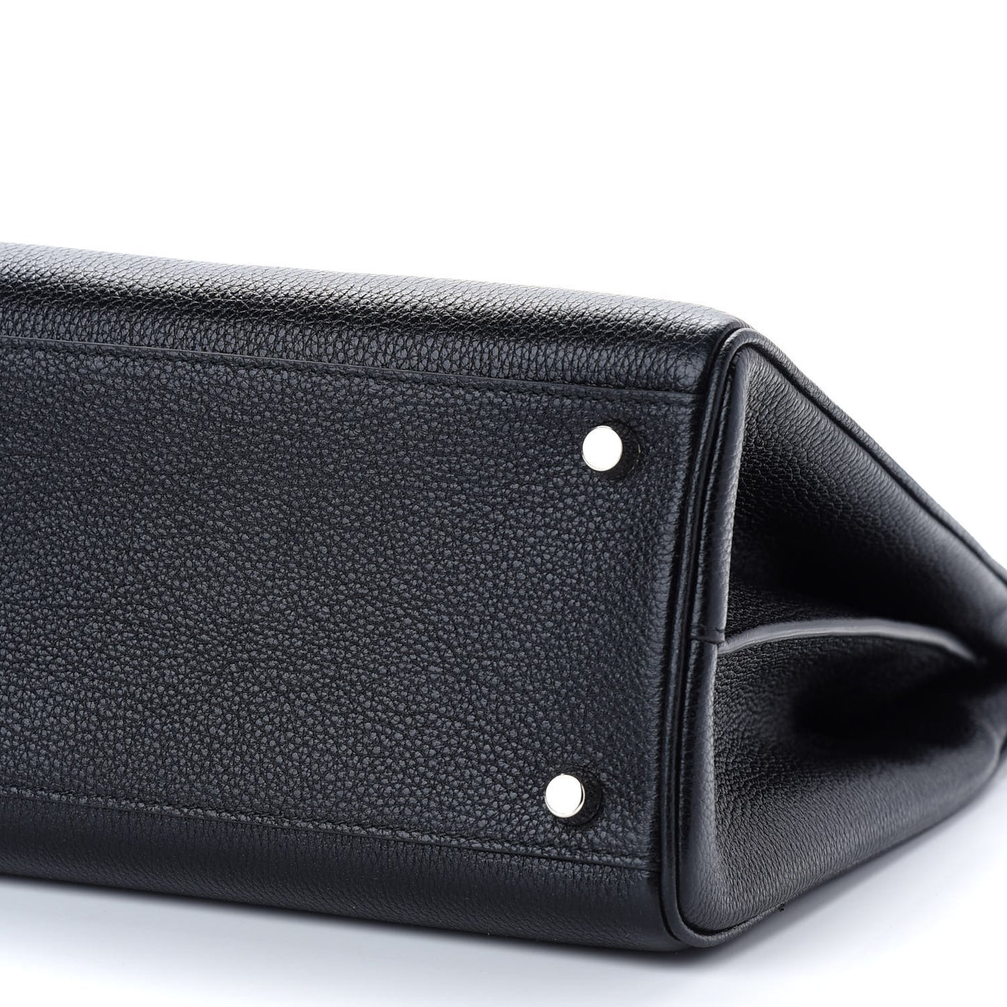 Grainy Calfskin Medium Zumi Top Handle Bag Black
