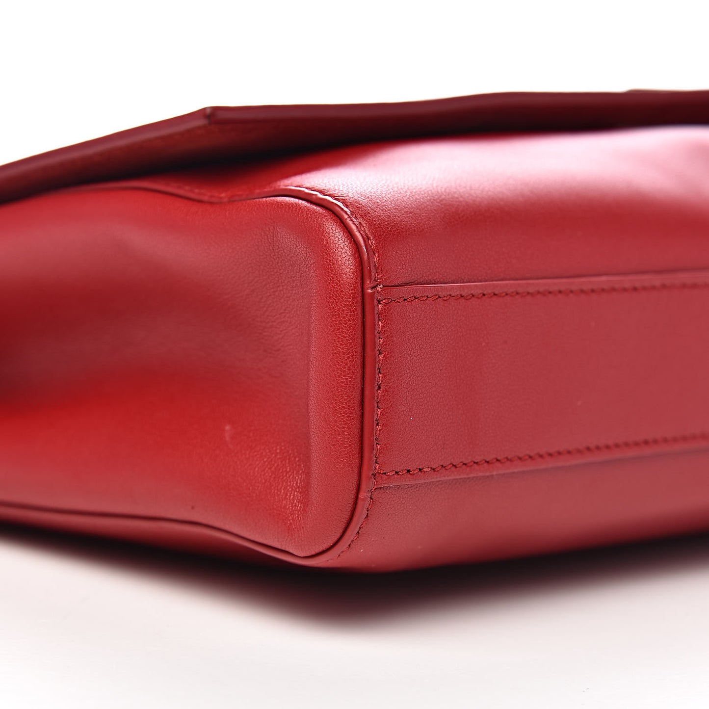 Smooth Calfskin Suede Medium Reversible Monogram Kate Satchel New Red